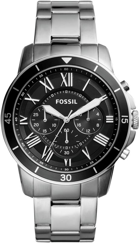 Fossil Grant Sport Chronograph Black Dial Silver Steel Strap Watch for Men - FS5236 Buy Now By Fossil