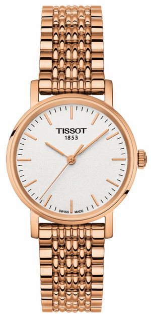 Tissot T Classic Everytime Small White Dial Rose Gold Mesh Bracelet Watch For Women - T109.210.33.031.00 Buy Now By Tissot