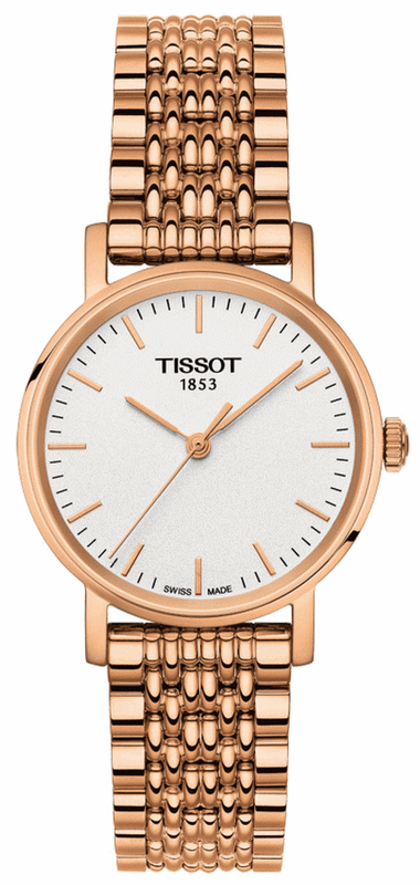 Tissot T Classic Everytime Small White Dial Rose Gold Mesh Bracelet Watch For Women - T109.210.33.031.00 Buy Now By Tissot