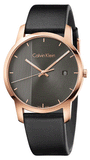 Calvin Klein City Quartz Grey Dial Black Leather Strap Watch for Men - K2G2G6C3 Buy Now By Calvin Klein