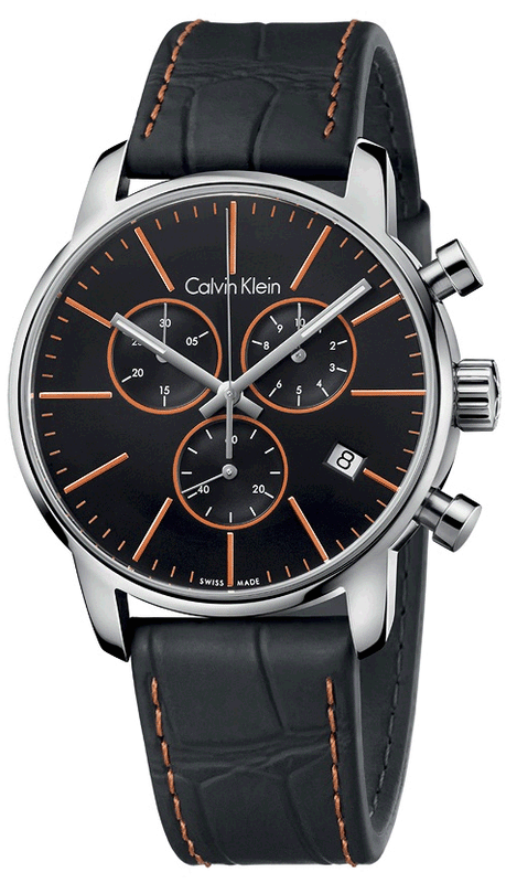 Calvin Klein City Chronograph Black Dial Black Leather Strap Watch for Men - K2G271C1 Buy Now By Calvin Klein