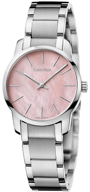 Calvin Klein City Pink Mother of Pearl Dial Stainless Steel Strap Watch For Women - K2G2314E Buy Now By Calvin Klein