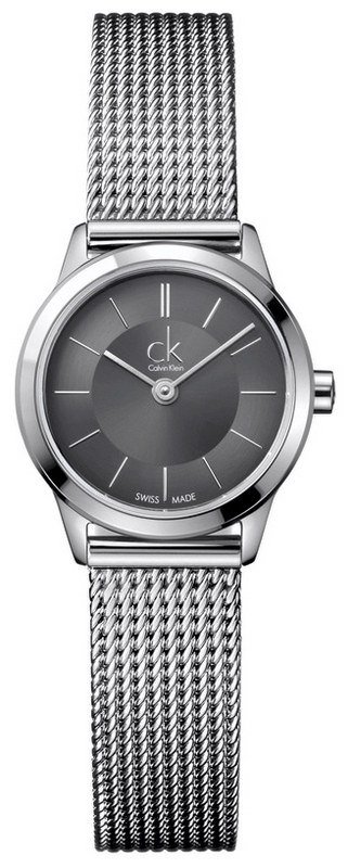 Calvin Klein Minimal Grey Dial Silver Mesh Bracelet Watch for Women - K3M23124 Buy Now By Calvin Klein