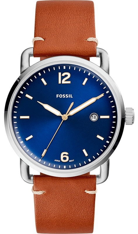 Fossil Commuter Blue Dial Blue Leather Strap Watch for Men - FS5325 Buy Now By Fossil