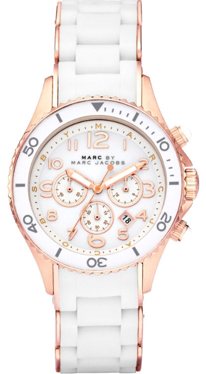 Marc Jacobs Rock Chronograph White Dial White Silicone Strap Watch for Women - MBM2547 Buy Now By Marc Jacobs