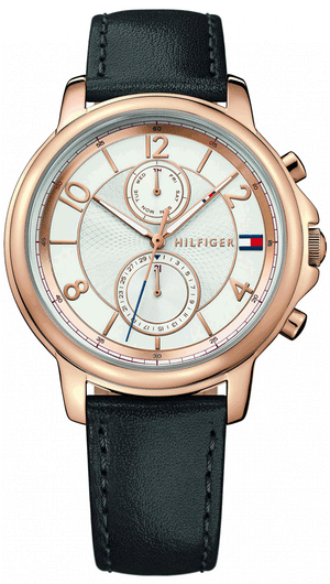 Tommy Hilfiger Claudia White Dial Black Leather Strap Watch for Women - 1781817 Buy Now By Tommy Hilfiger