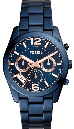 Fossil Perfect Boyfriend Multifunction Blue Dial Blue Steel Strap Watch for Women - ES4093 Buy Now By Fossil