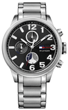 Tommy Hilfiger Jackson Quartz Black Dial Silver Steel Strap Watch for Men - 1791243 Buy Now By Tommy Hilfiger