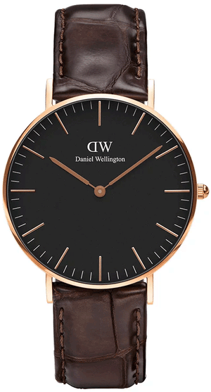 Daniel Wellington Classic York Black Dial Brown Leather Strap Watch For Women - DW00100140 Buy Now By Daniel Wellington