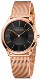 Calvin Klein Minimal Black Dial Rose Gold Mesh Bracelet Watch for Women - K3M2262Y Buy Now By Calvin Klein