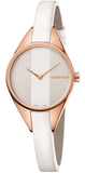Calvin Klein Rebel White Grey Dial White Leather Strap Watch for Women - K8P236L6 Buy Now By Calvin Klein