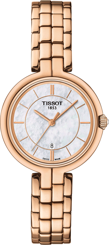Tissot T Lady Flamingo Mother of Pearl Dial Rose Gold Steel Strap Watch For Women - T094.210.33.111.01 Buy Now By Tissot