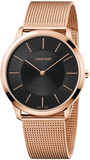 Calvin Klein Minimal Black Dial Rose Gold Mesh Bracelet Watch for Men - K3M2162Y Buy Now By Calvin Klein
