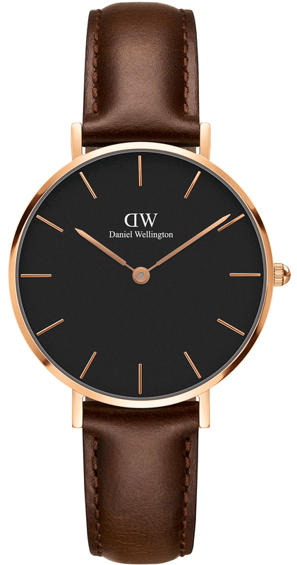 Daniel Wellington Classic Petite Bristol Black Dial Brown Leather Strap Watch For Women - DW00100165 Buy Now By Daniel Wellington