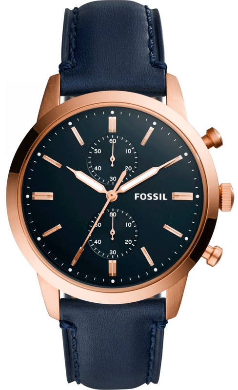 Fossil Townsman Chronograph Blue Dial Blue Leather Strap Watch for Men - FS5436 Buy Now By Fossil