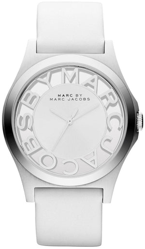 Marc Jacobs Henry Skeleton White Dial White Leather Strap Watch for Women - MBM1241 Buy Now By Marc Jacobs