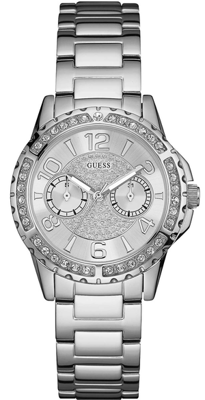 Guess Sassy Multifunction Quartz Silver Dial Silver Steel Strap Watch For Women - W0705L1 Buy Now By Guess