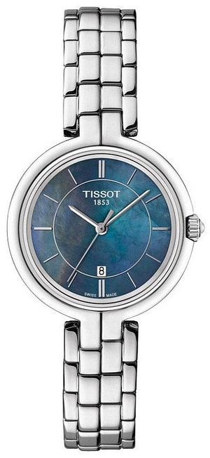 Tissot T Lady Flamingo Mother of Pearl Blue Dial Silver Steel Strap Watch For Women - T094.210.11.121.00 Buy Now By Tissot