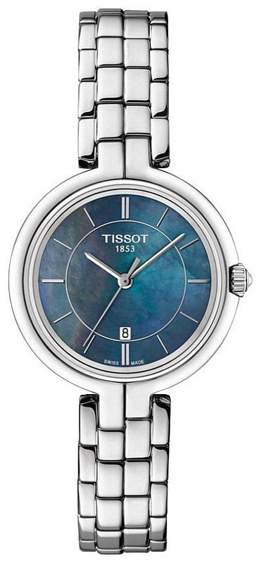 Tissot T Lady Flamingo Mother of Pearl Blue Dial Silver Steel Strap Watch For Women - T094.210.11.121.00 Buy Now By Tissot