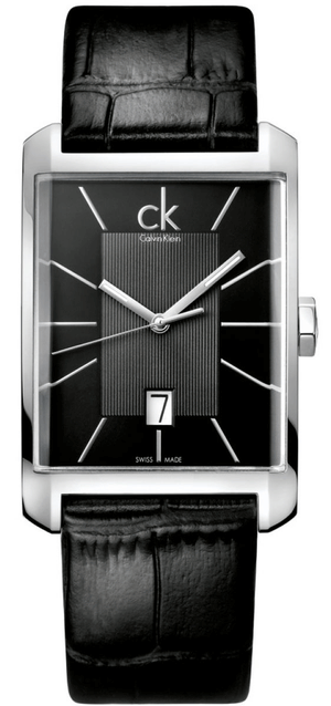 Calvin Klein Window Black Dial Black Leather Strap Watch for Men - K2M21107 Buy Now By Calvin Klein