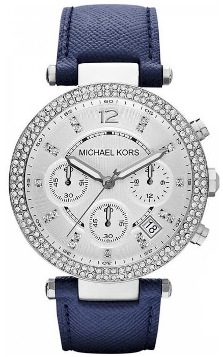 Michael Kors Parker White Dial Navy Blue Leather Strap Watch for Women - MK2293 Buy Now By Michael Kors