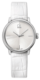 Calvin Klein Accent White Dial White Leather Strap Watch for Women - K2Y2Y1K6 Buy Now By Calvin Klein