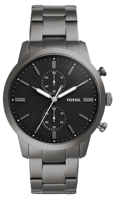 Fossil Townsman Chronograph Black Dial Silver Steel Strap Watch for Men - FS5349 Buy Now By Fossil