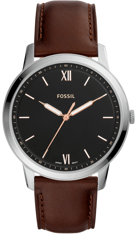 Fossil The Minimalist 3H Black Dial Brown Leather Strap Watch for Men - FS5464 Buy Now By Fossil