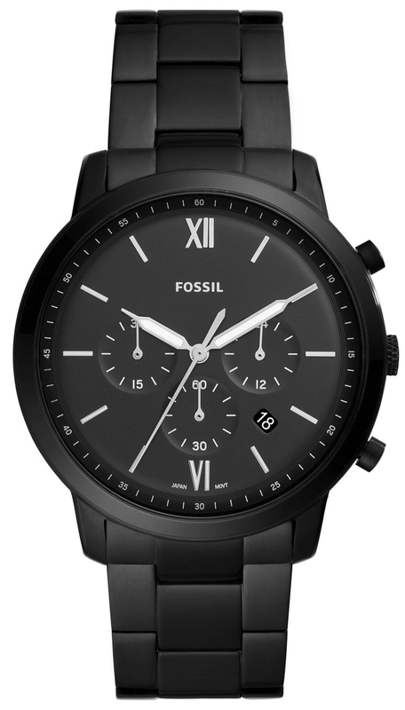 Fossil Neutra Chronograph Black Dial Black Steel Strap Watch for Men - FS5474 Buy Now By Fossil