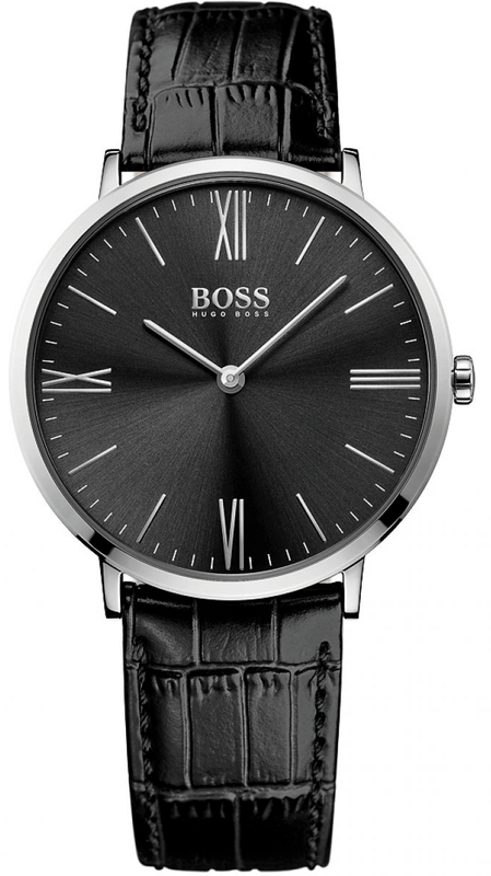 Hugo Boss Jackson Black Dial Black Leather Strap Watch for Men - 1513369 Buy Now By Hugo Boss
