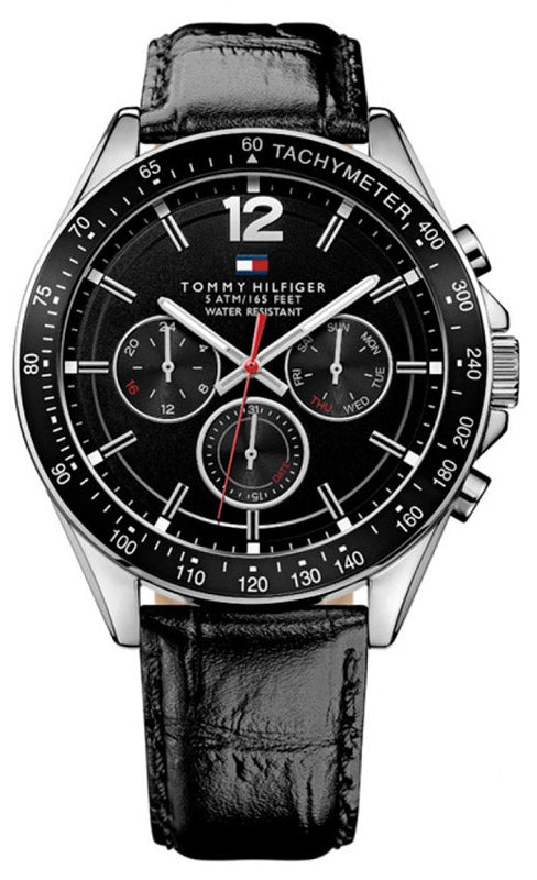 Tommy Hilfiger Luke Quartz Black Dial Black Leather Strap Watch for Men - 1791117 Buy Now By Tommy Hilfiger