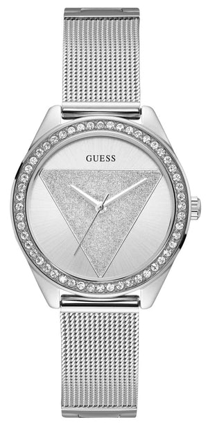 Guess Tri Glitz Quartz Silver Dial Silver Mesh Bracelet Watch For Women - W1142L1 Buy Now By Guess
