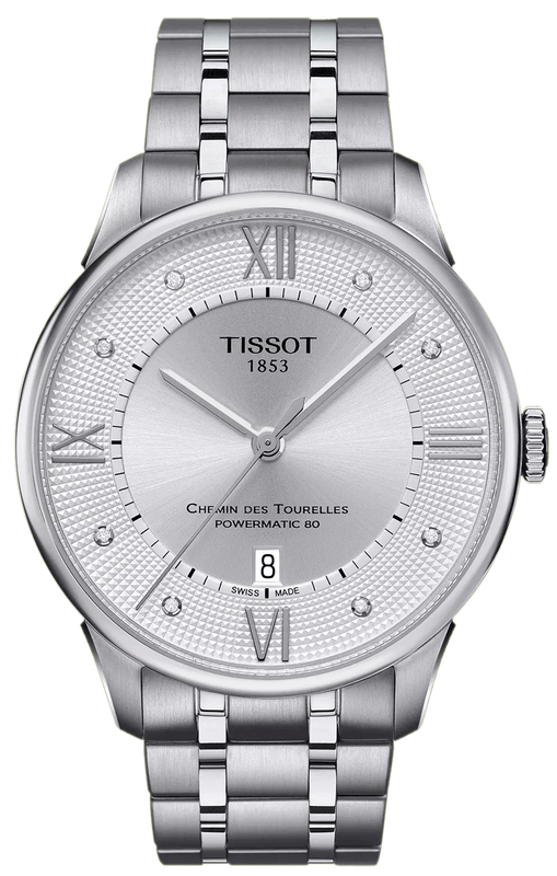 Tissot Chemin Des Tourelles Powermatic 80 Diamonds Silver Dial Silver Steel Strap Watch for Men - T099.407.11.033.00 Buy Now By Tissot