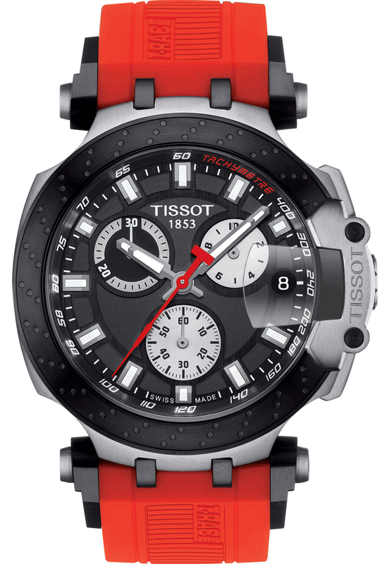 Tissot T Race Chronograph Black Dial Red Silicone Strap Watch For Men - T115.417.27.051.00 Buy Now By Tissot