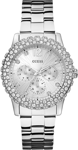 Guess Dazzler Diamonds Silver Dial Silver Steel Strap Watch for Women - W0335L1 Buy Now By Guess