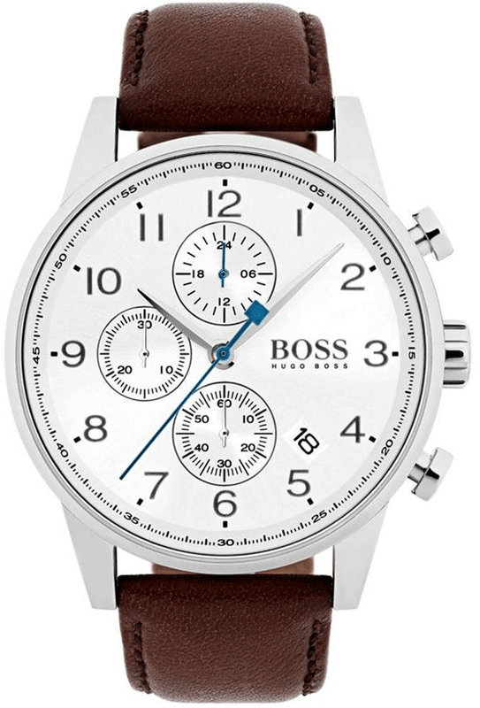 Hugo Boss Navigator White Dial Brown Leather Strap Watch for Men - 1513495 Buy Now By Hugo Boss