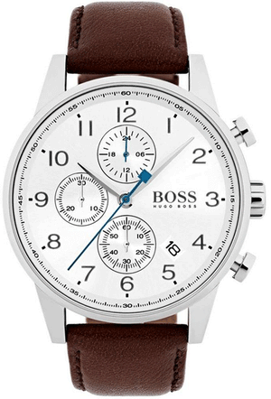 Hugo Boss Attitude White Dial Brown Leather Strap Watch for Men - 1513609 Buy Now By Hugo Boss