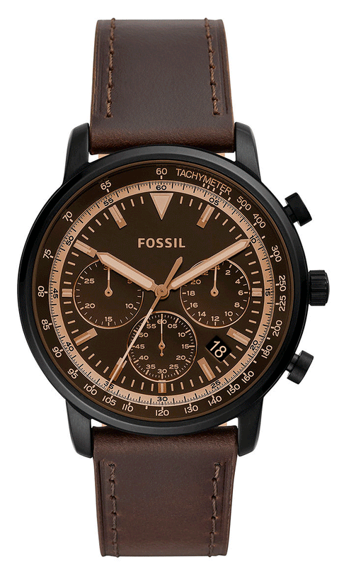 Fossil Goodwin Chronograph Brown Dial Brown Leather Strap Watch for Men - FS5529 Buy Now By Fossil
