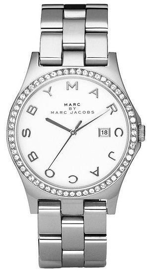 Marc Jacobs Henry Diamonds White Dial Silver Steel Strap Watch for Women - MBM3044 Buy Now By Marc Jacobs