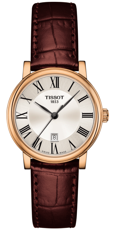 Tissot Carson Premium Lady Silver Dial Brown Leather Strap Watch For Women - T122.210.36.033.00 Buy Now By Tissot