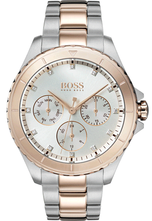 Hugo Boss Hera Chronograph Silver Dial Two Tone Steel Strap Watch for Women - 1502446 Buy Now By Hugo Boss