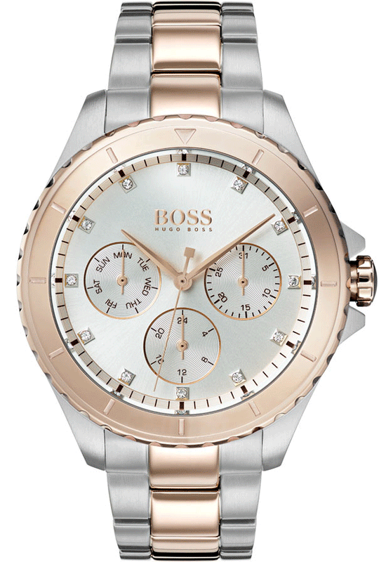 Hugo Boss Hera Chronograph Silver Dial Two Tone Steel Strap Watch for Women - 1502446 Buy Now By Hugo Boss