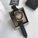 Guess Momentum Black Dial Black Rubber Strap Watch for Men - GW0263G1 Buy Now By Guess