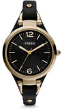Fossil Georgia Black Dial Black Leather Strap Watch for Women - ES3148 Buy Now By Fossil