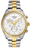 Tissot T Sport PR 100 Chronograph White Dial Two Tone Steel Strap Watch For Men - T101.417.22.031.00 Buy Now By Tissot