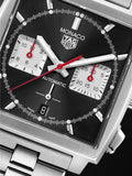 Tag Heuer Monaco Automatic Chronograph Black Dial Silver Steel Strap Watch for Men - CBL2113.BA0644 Buy Now By Tag Heuer
