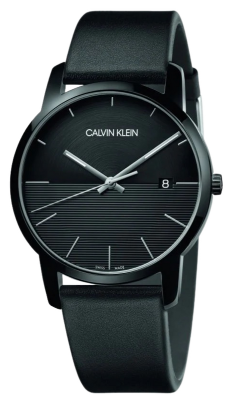 Calvin Klein City Quartz Black Dial Black Leather Strap Watch for Men - K2G2G4C1 Buy Now By Calvin Klein