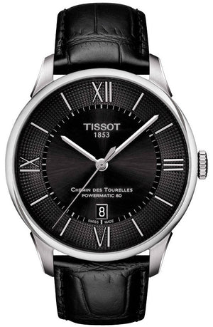 Tissot Chemin Des Tourelles Powermatic 80 Black Dial Black Leather Strap Watch For Men - T099.407.16.058.00 Buy Now By Tissot