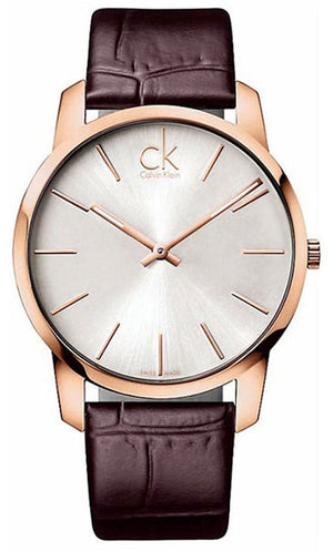 Calvin Klein City White Dial Brown Leather Strap Watch for Men - K2G21629 Buy Now By Calvin Klein