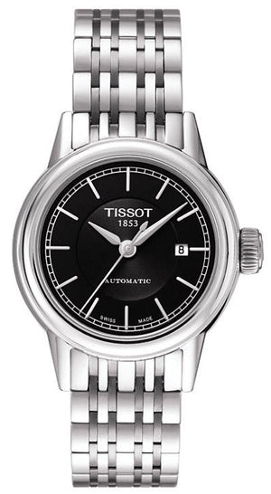 Tissot Carson Automatic Black Dial Silver Steel Strap Watch For Women - T085.207.11.051.00 Buy Now By Tissot
